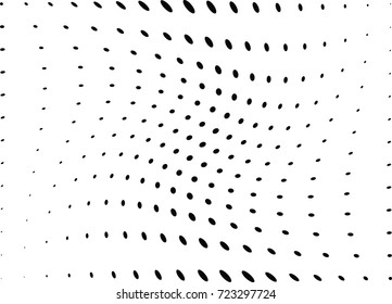 Abstract halftone wave dotted background. Futuristic twisted grunge pattern, dot, circles.  Vector modern optical pop art texture for posters, business cards, cover, labels mock-up, stickers layout