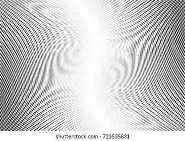 Abstract halftone wave dotted background. Futuristic twisted grunge pattern, dot, circles.  Vector modern optical pop art texture for posters, business cards, cover, labels mock-up, stickers layout