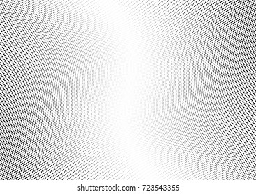Abstract halftone wave dotted background. Futuristic twisted grunge pattern, dot, circles.  Vector modern optical pop art texture for posters, business cards, cover, labels mock-up, stickers layout