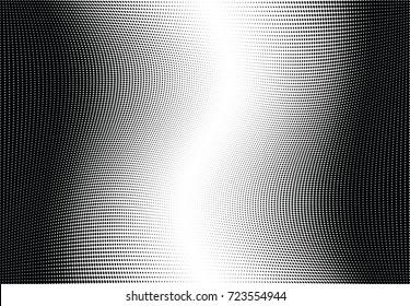 Abstract halftone wave dotted background. Futuristic twisted grunge pattern, dot, circles.  Vector modern optical pop art texture for posters, business cards, cover, labels mock-up, stickers layout