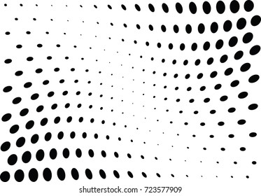 Abstract halftone wave dotted background. Futuristic twisted grunge pattern, dot, circles.  Vector modern optical pop art texture for posters, business cards, cover, labels mock-up, stickers layout