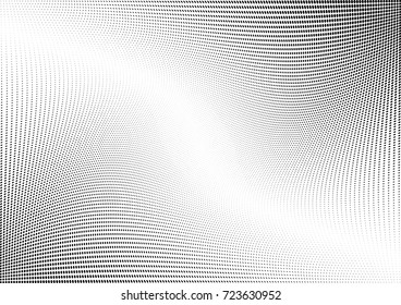 Abstract halftone wave dotted background. Futuristic twisted grunge pattern, dot, circles.  Vector modern optical pop art texture for posters, business cards, cover, labels mock-up, stickers layout