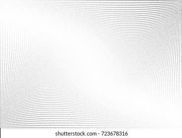 Abstract halftone wave dotted background. Futuristic twisted grunge pattern, dot, circles.  Vector modern optical pop art texture for posters, business cards, cover, labels mock-up, stickers layout
