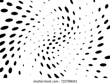 Abstract halftone wave dotted background. Futuristic twisted grunge pattern, dot, circles.  Vector modern optical pop art texture for posters, business cards, cover, labels mock-up, stickers layout