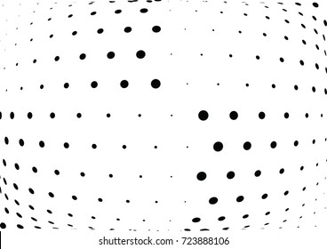 Abstract halftone wave dotted background. Futuristic twisted grunge pattern, dot, circles.  Vector modern optical pop art texture for posters, business cards, cover, labels mock-up, stickers layout