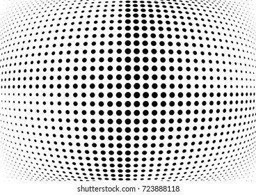 Abstract halftone wave dotted background. Futuristic twisted grunge pattern, dot, circles.  Vector modern optical pop art texture for posters, business cards, cover, labels mock-up, stickers layout