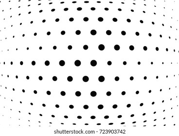 Abstract halftone wave dotted background. Futuristic twisted grunge pattern, dot, circles.  Vector modern optical pop art texture for posters, business cards, cover, labels mock-up, stickers layout