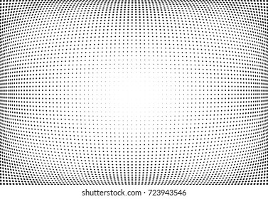 Abstract halftone wave dotted background. Futuristic twisted grunge pattern, dot, circles.  Vector modern optical pop art texture for posters, business cards, cover, labels mock-up, stickers layout