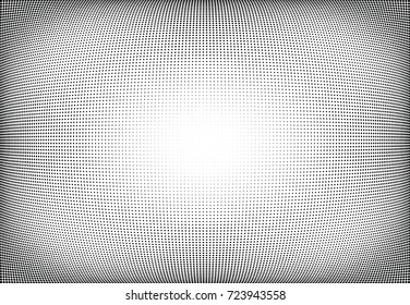 Abstract halftone wave dotted background. Futuristic twisted grunge pattern, dot, circles.  Vector modern optical pop art texture for posters, business cards, cover, labels mock-up, stickers layout