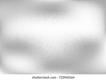 Abstract halftone wave dotted background. Futuristic twisted grunge pattern, dot, circles.  Vector modern optical pop art texture for posters, business cards, cover, labels mock-up, stickers layout