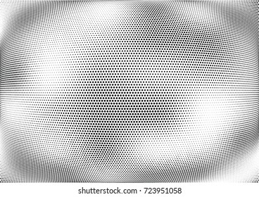 Abstract halftone wave dotted background. Futuristic twisted grunge pattern, dot, circles.  Vector modern optical pop art texture for posters, business cards, cover, labels mock-up, stickers layout