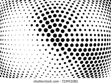 Abstract halftone wave dotted background. Futuristic twisted grunge pattern, dot, circles.  Vector modern optical pop art texture for posters, business cards, cover, labels mock-up, stickers layout