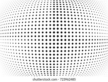 Abstract halftone wave dotted background. Futuristic twisted grunge pattern, dot, circles.  Vector modern optical pop art texture for posters, business cards, cover, labels mock-up, stickers layout