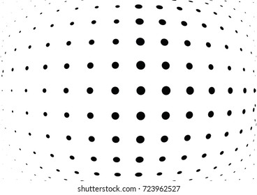 Abstract halftone wave dotted background. Futuristic twisted grunge pattern, dot, circles.  Vector modern optical pop art texture for posters, business cards, cover, labels mock-up, stickers layout