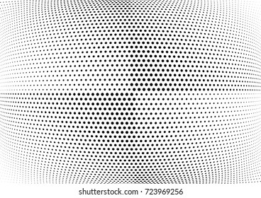 Abstract halftone wave dotted background. Futuristic twisted grunge pattern, dot, circles.  Vector modern optical pop art texture for posters, business cards, cover, labels mock-up, stickers layout