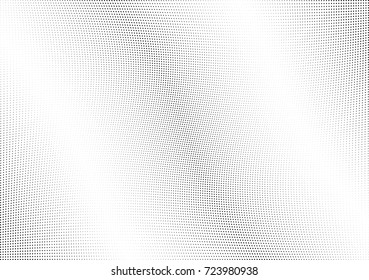 Abstract halftone wave dotted background. Futuristic twisted grunge pattern, dot, circles.  Vector modern optical pop art texture for posters, business cards, cover, labels mock-up, stickers layout
