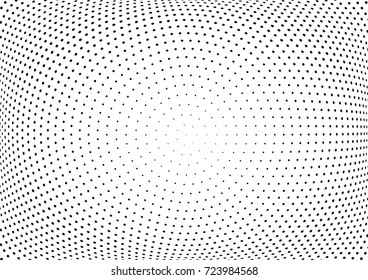 Abstract halftone wave dotted background. Futuristic twisted grunge pattern, dot, circles.  Vector modern optical pop art texture for posters, business cards, cover, labels mock-up, stickers layout