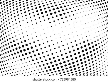 Abstract halftone wave dotted background. Futuristic twisted grunge pattern, dot, circles.  Vector modern optical pop art texture for posters, business cards, cover, labels mock-up, stickers layout