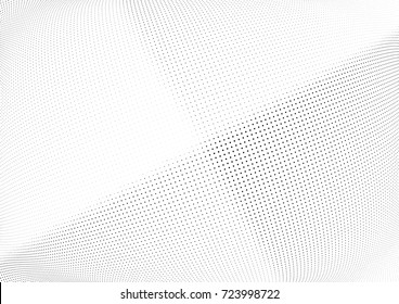 Abstract halftone wave dotted background. Futuristic twisted grunge pattern, dot, circles.  Vector modern optical pop art texture for posters, business cards, cover, labels mock-up, stickers layout