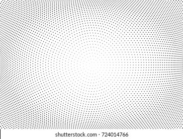 Abstract halftone wave dotted background. Futuristic twisted grunge pattern, dot, circles.  Vector modern optical pop art texture for posters, business cards, cover, labels mock-up, stickers layout
