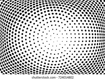 Abstract halftone wave dotted background. Futuristic twisted grunge pattern, dot, circles.  Vector modern optical pop art texture for posters, business cards, cover, labels mock-up, stickers layout