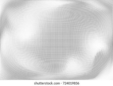 Abstract halftone wave dotted background. Futuristic twisted grunge pattern, dot, circles.  Vector modern optical pop art texture for posters, business cards, cover, labels mock-up, stickers layout