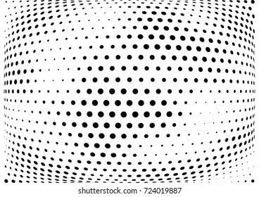 Abstract halftone wave dotted background. Futuristic twisted grunge pattern, dot, circles.  Vector modern optical pop art texture for posters, business cards, cover, labels mock-up, stickers layout