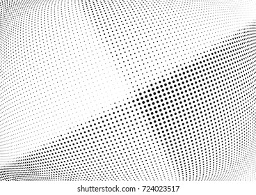 Abstract halftone wave dotted background. Futuristic twisted grunge pattern, dot, circles.  Vector modern optical pop art texture for posters, business cards, cover, labels mock-up, stickers layout