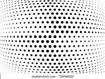 Abstract halftone wave dotted background. Futuristic twisted grunge pattern, dot, circles.  Vector modern optical pop art texture for posters, business cards, cover, labels mock-up, stickers layout