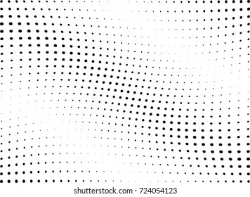 Abstract halftone wave dotted background. Futuristic twisted grunge pattern, dot, circles.  Vector modern optical pop art texture for posters, business cards, cover, labels mock-up, stickers layout