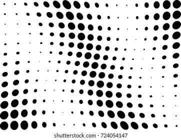 Abstract halftone wave dotted background. Futuristic twisted grunge pattern, dot, circles.  Vector modern optical pop art texture for posters, business cards, cover, labels mock-up, stickers layout