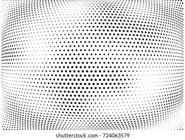 Abstract halftone wave dotted background. Futuristic twisted grunge pattern, dot, circles.  Vector modern optical pop art texture for posters, business cards, cover, labels mock-up, stickers layout
