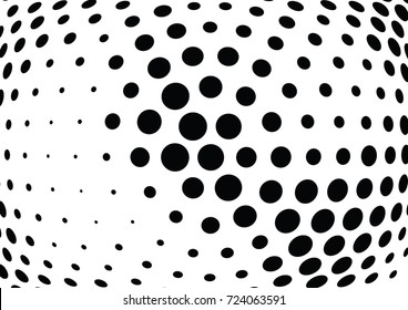 Abstract halftone wave dotted background. Futuristic twisted grunge pattern, dot, circles.  Vector modern optical pop art texture for posters, business cards, cover, labels mock-up, stickers layout