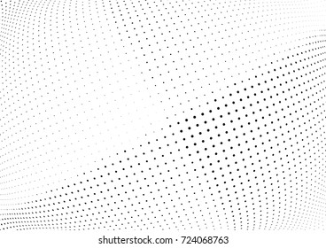 Abstract halftone wave dotted background. Futuristic twisted grunge pattern, dot, circles.  Vector modern optical pop art texture for posters, business cards, cover, labels mock-up, stickers layout