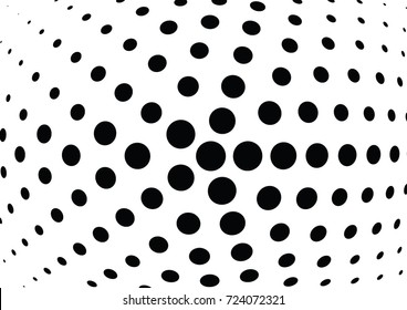 Abstract halftone wave dotted background. Futuristic twisted grunge pattern, dot, circles.  Vector modern optical pop art texture for posters, business cards, cover, labels mock-up, stickers layout