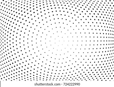 Abstract halftone wave dotted background. Futuristic twisted grunge pattern, dot, circles.  Vector modern optical pop art texture for posters, business cards, cover, labels mock-up, stickers layout