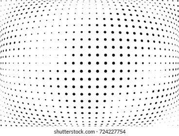 Abstract halftone wave dotted background. Futuristic twisted grunge pattern, dot, circles.  Vector modern optical pop art texture for posters, business cards, cover, labels mock-up, stickers layout