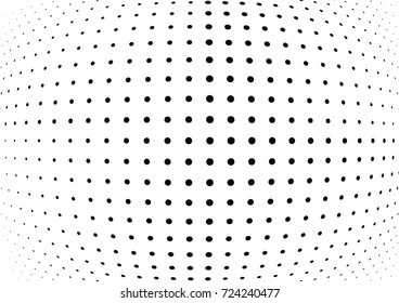 Abstract halftone wave dotted background. Futuristic twisted grunge pattern, dot, circles.  Vector modern optical pop art texture for posters, business cards, cover, labels mock-up, stickers layout