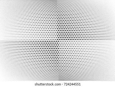 Abstract halftone wave dotted background. Futuristic twisted grunge pattern, dot, circles.  Vector modern optical pop art texture for posters, business cards, cover, labels mock-up, stickers layout