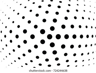 Abstract halftone wave dotted background. Futuristic twisted grunge pattern, dot, circles.  Vector modern optical pop art texture for posters, business cards, cover, labels mock-up, stickers layout