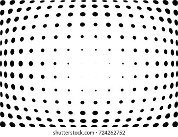 Abstract halftone wave dotted background. Futuristic twisted grunge pattern, dot, circles.  Vector modern optical pop art texture for posters, business cards, cover, labels mock-up, stickers layout