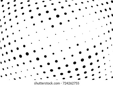 Abstract halftone wave dotted background. Futuristic twisted grunge pattern, dot, circles.  Vector modern optical pop art texture for posters, business cards, cover, labels mock-up, stickers layout