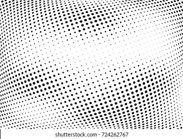 Abstract halftone wave dotted background. Futuristic twisted grunge pattern, dot, circles.  Vector modern optical pop art texture for posters, business cards, cover, labels mock-up, stickers layout