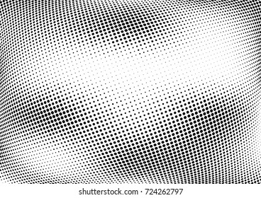 Abstract halftone wave dotted background. Futuristic twisted grunge pattern, dot, circles.  Vector modern optical pop art texture for posters, business cards, cover, labels mock-up, stickers layout