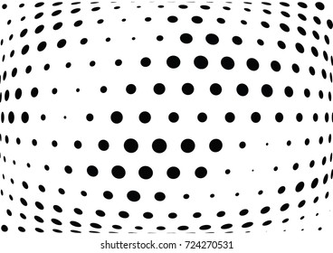 Abstract halftone wave dotted background. Futuristic twisted grunge pattern, dot, circles.  Vector modern optical pop art texture for posters, business cards, cover, labels mock-up, stickers layout