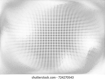 Abstract halftone wave dotted background. Futuristic twisted grunge pattern, dot, circles.  Vector modern optical pop art texture for posters, business cards, cover, labels mock-up, stickers layout