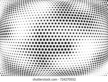 Abstract halftone wave dotted background. Futuristic twisted grunge pattern, dot, circles.  Vector modern optical pop art texture for posters, business cards, cover, labels mock-up, stickers layout