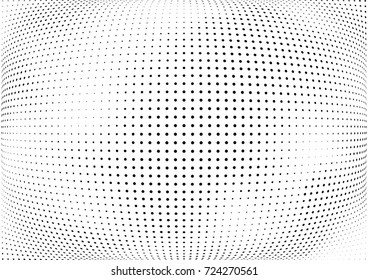Abstract halftone wave dotted background. Futuristic twisted grunge pattern, dot, circles.  Vector modern optical pop art texture for posters, business cards, cover, labels mock-up, stickers layout