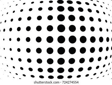 Abstract halftone wave dotted background. Futuristic twisted grunge pattern, dot, circles.  Vector modern optical pop art texture for posters, business cards, cover, labels mock-up, stickers layout