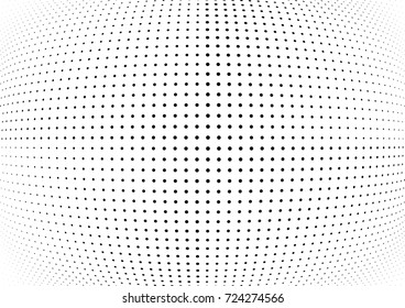 Abstract halftone wave dotted background. Futuristic twisted grunge pattern, dot, circles.  Vector modern optical pop art texture for posters, business cards, cover, labels mock-up, stickers layout